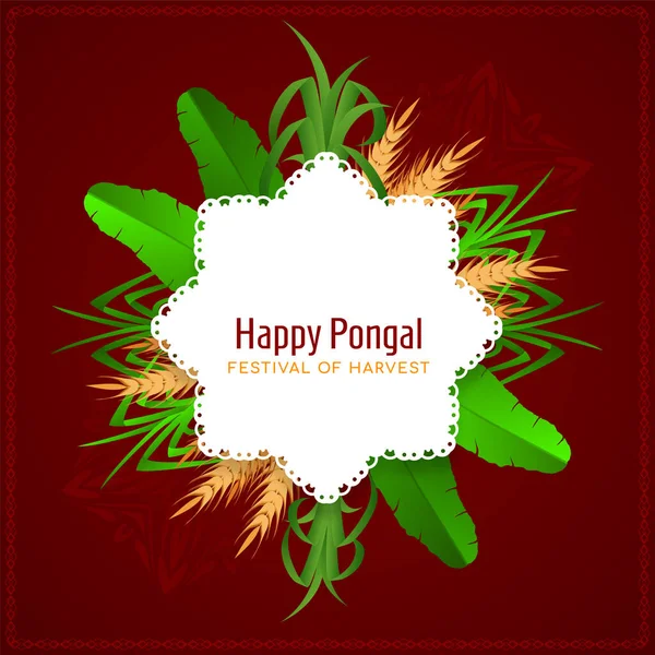 Happy Pongal South Indian Harvest Festival Background Vector — Vetor de Stock