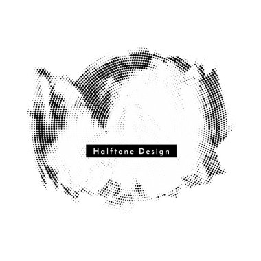 Soyut dairesel haltone tasarım arkaplan vektörü