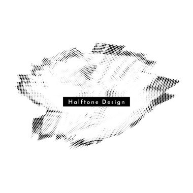 Soyut dairesel haltone tasarım arkaplan vektörü