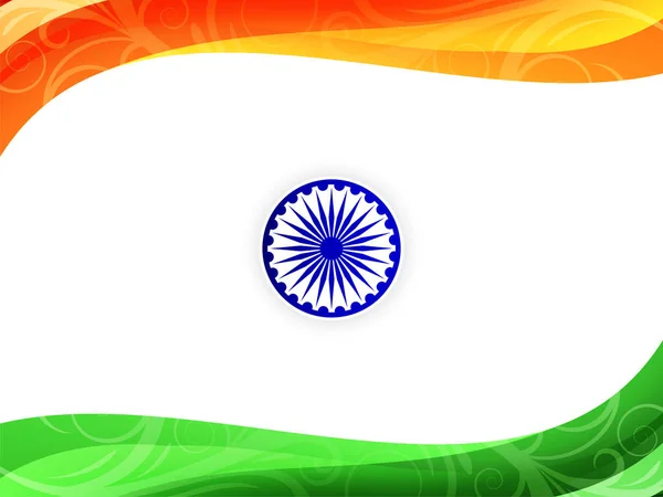 Indian Flag Theme Republic Day Elegant Wave Style Background Vector — ストックベクタ