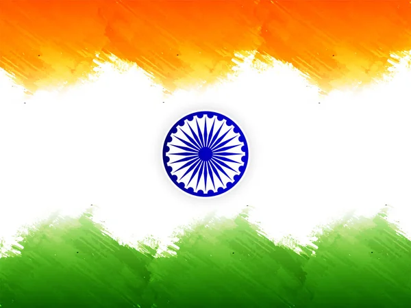 Indiase Vlag Thema Tricolor Republiek Dag Aquarel Achtergrond Vector — Stockvector