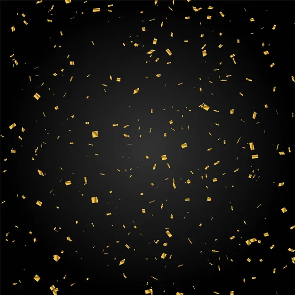 Abstract Golden Confetti Decorative Black Background Vector — Stockvektor