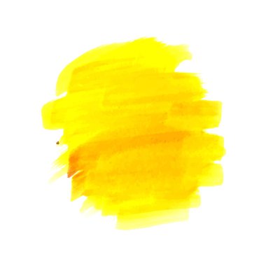 Decorative yellow watercolor splash brush stroke design vector