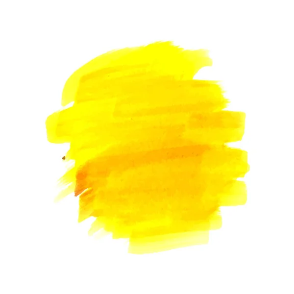 装飾的な黄色の水彩スプラッシュブラシストロークデザインベクトル — ストックベクタ