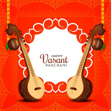 Happy Vasant Panchami Hindu festival celebration background design vector