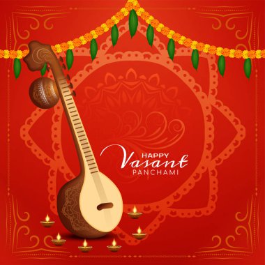 Illustration of Happy Vasant Panchami festival background vector