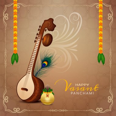 Happy Vasant Panchami festival background design vector clipart