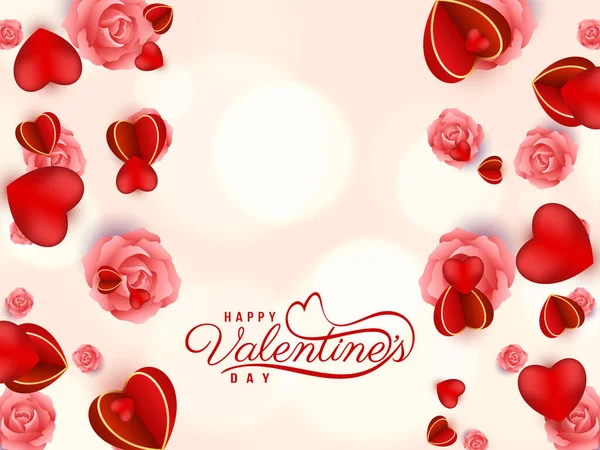 Feliz Día San Valentín Hermoso Vector Diseño Tarjetas Felicitación — Archivo Imágenes Vectoriales