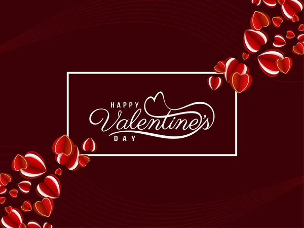 Schöne Happy Valentines Day Feier Dekorative Herzen Hintergrund Vektor — Stockvektor
