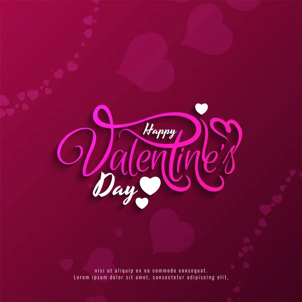 Precioso Feliz Día San Valentín Celebración Decorativo Corazones Fondo Vector — Vector de stock
