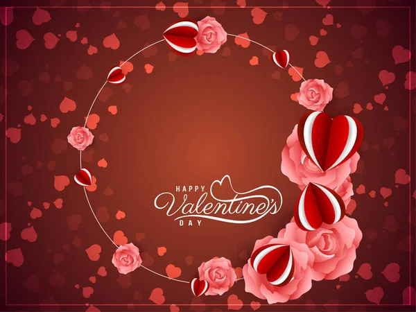 Hermoso Feliz Día San Valentín Celebración Amor Fondo Vector — Archivo Imágenes Vectoriales