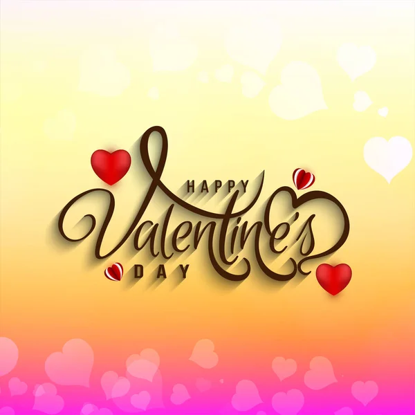 Hermoso Feliz Día San Valentín Celebración Amor Fondo Vector — Vector de stock