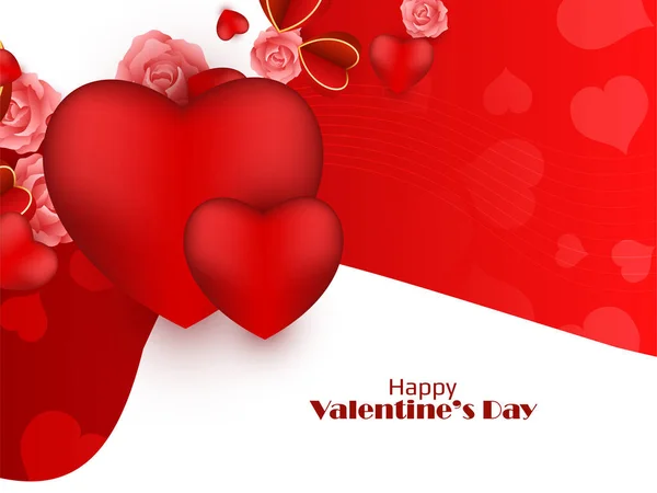 Feliz Día San Valentín Celebración Tarjeta Felicitación Vector Fondo — Archivo Imágenes Vectoriales