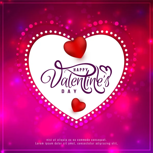 Happy Valentines Day Feier Stilvolle Liebe Hintergrund Vektor — Stockvektor