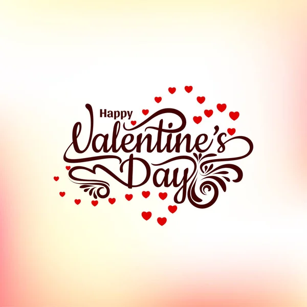 Feliz Día San Valentín Hermoso Diseño Texto Elegante Vector Fondo — Vector de stock