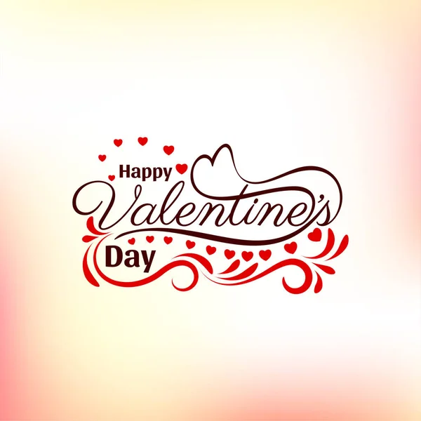 Happy Valentines Jour Texte Conception Fond Vecteur — Image vectorielle