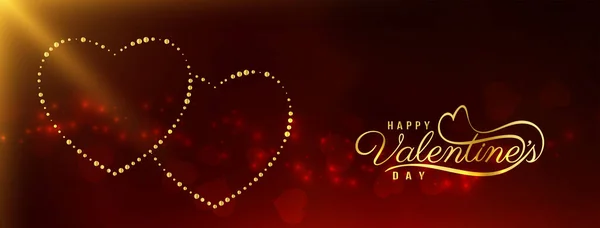 Feliz Día San Valentín Celebración Saludo Banner Diseño Vector — Archivo Imágenes Vectoriales