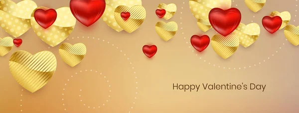 Feliz Día San Valentín Celebración Decorativa Amor Banner Diseño Vector — Archivo Imágenes Vectoriales