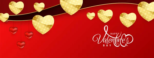 Feliz Día San Valentín Hermoso Hermoso Saludo Banner Diseño Vector — Vector de stock