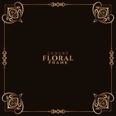 Klasik Altın Çerçeve Tasarımı Etnik arkaplan Vektörü