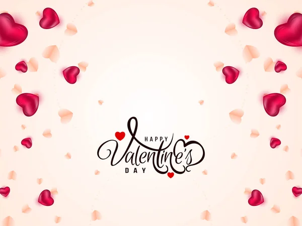 Feliz Día San Valentín Fondo Elegante Con Corazones Vector Diseño — Archivo Imágenes Vectoriales