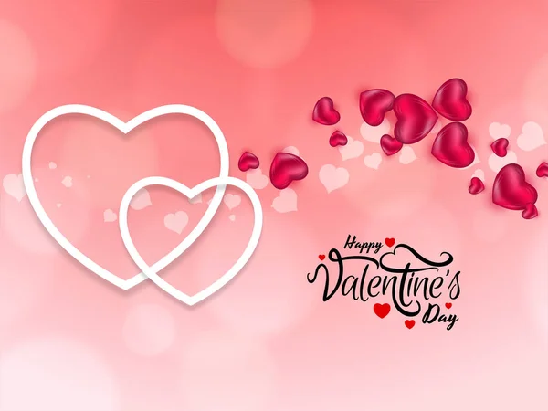 Feliz Día San Valentín Fondo Elegante Con Corazones Vector Diseño — Archivo Imágenes Vectoriales