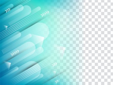 Modern mavi renkli stil geometrik şeffaf arkaplan vektörü