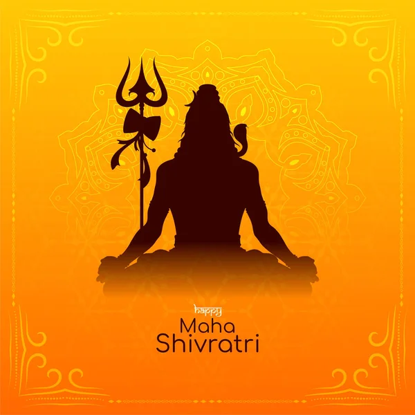 Feliz Maha Shivratri Indiano Tradicional Festival Fundo Vetor —  Vetores de Stock