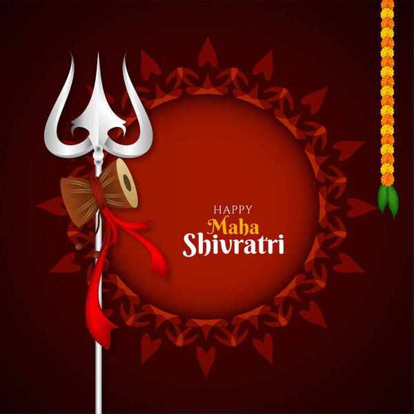 Cultural Hindu festival Maha Shivratri background design vector