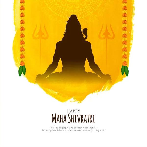 Feliz Maha Shivratri Festival Religioso Indiano Fundo Design Vector —  Vetores de Stock