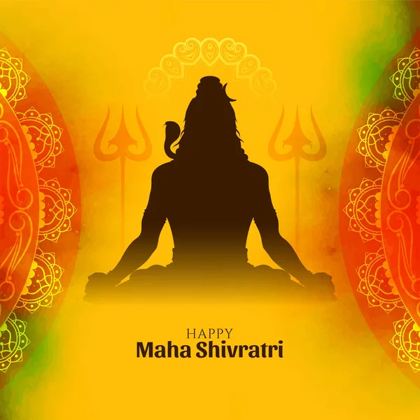Happy Maha Shivratri Festival Klassisk Mytologisk Bakgrund Vektor — Stock vektor