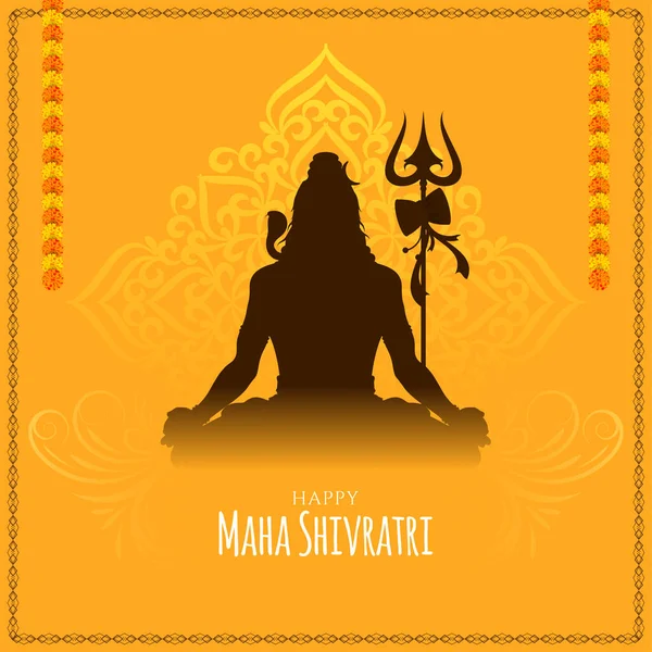 Traditionele Indiase Festival Maha Shivratri Begroeten Achtergrond Vector — Stockvector