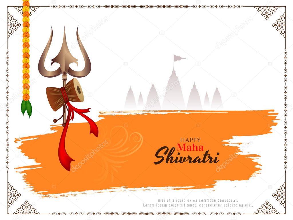 Happy Maha Shivratri religious festival Indian background design vector