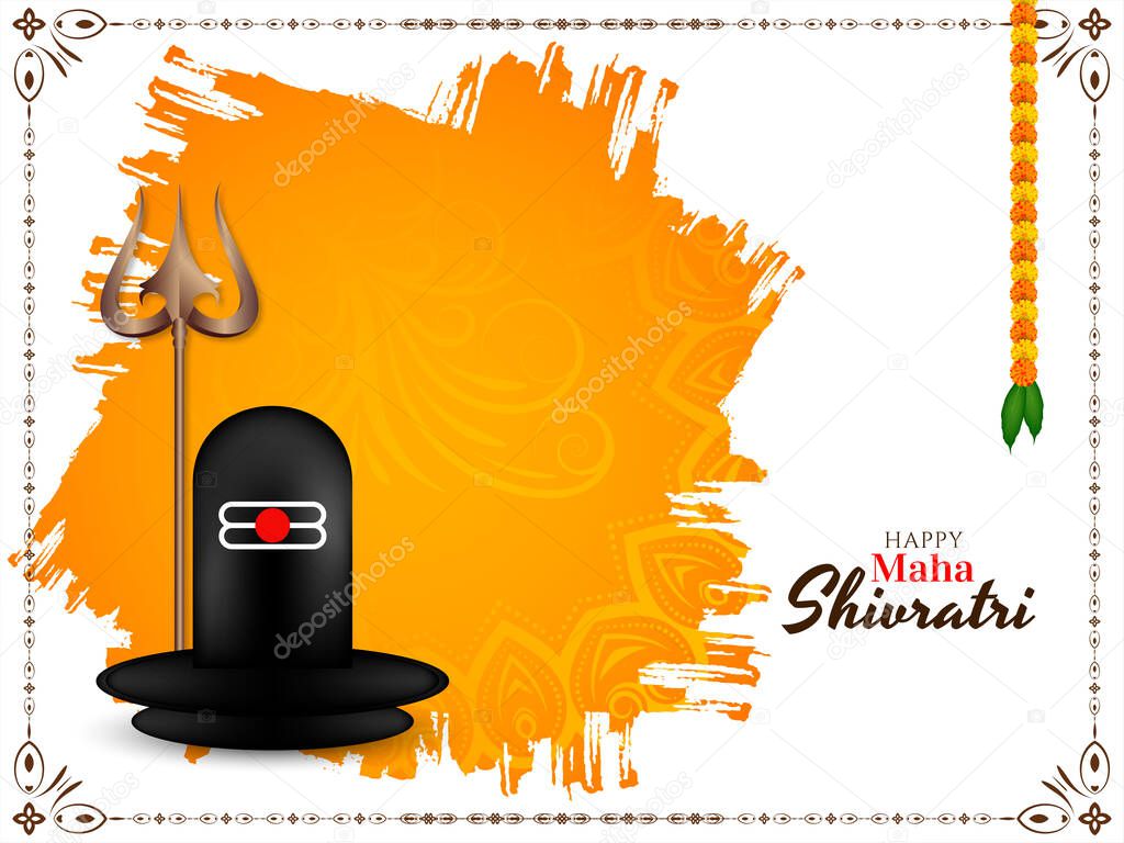 Traditional Indian festival Maha Shivratri greeting background vector