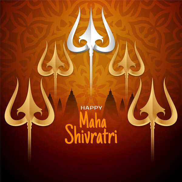 Happy Maha Shivratri Hindu festival celebration traditional background vector
