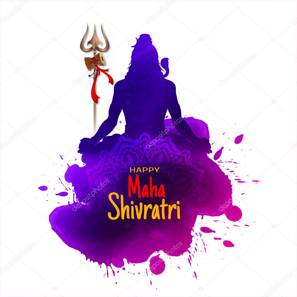 Happy Maha Shivratri festival celebration mythological background vector