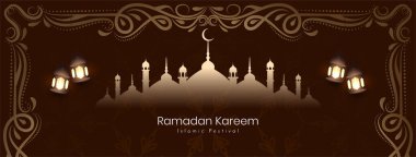 Ramadan Kareem islamic traditional festival banner design vector clipart