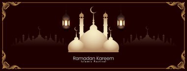Dini Ramazan Kareem İslami festival bayrak tasarım vektörü