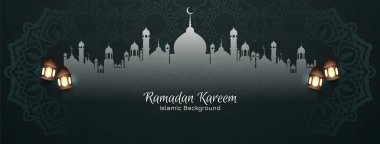 Dini Ramazan Kareem İslami festival bayrak tasarım vektörü