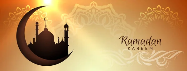 Ramadan Kareem Islâmico Tradicional Festival Banner Design Vector —  Vetores de Stock