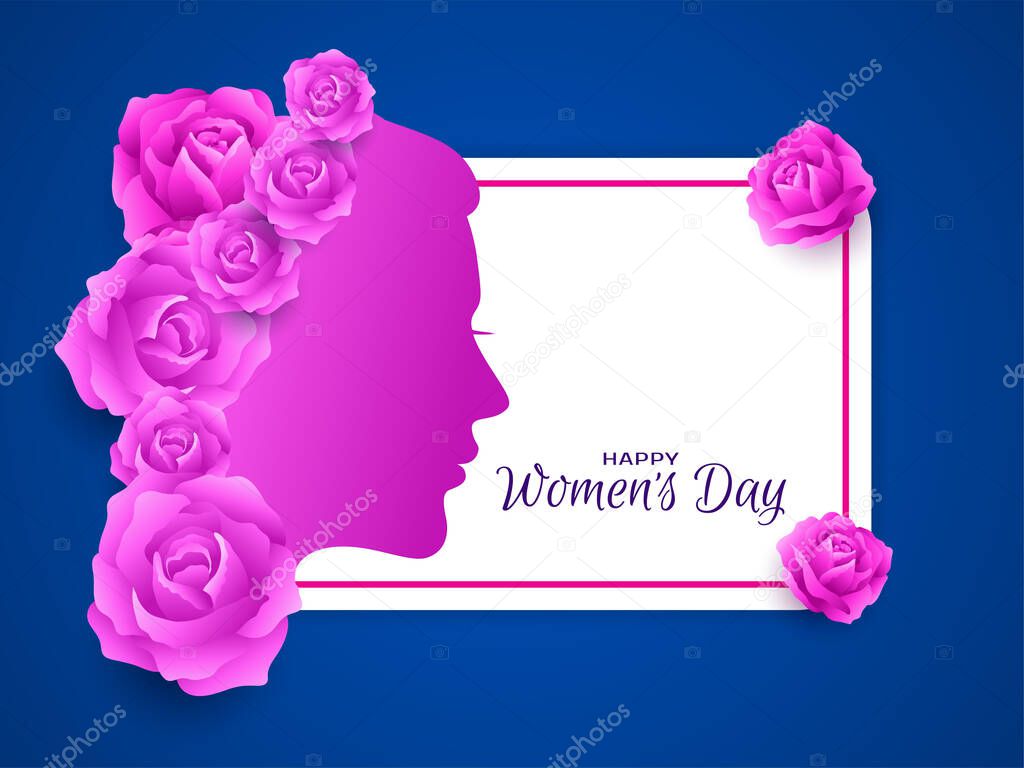 Happy Womens day celebration decorative blue background vector