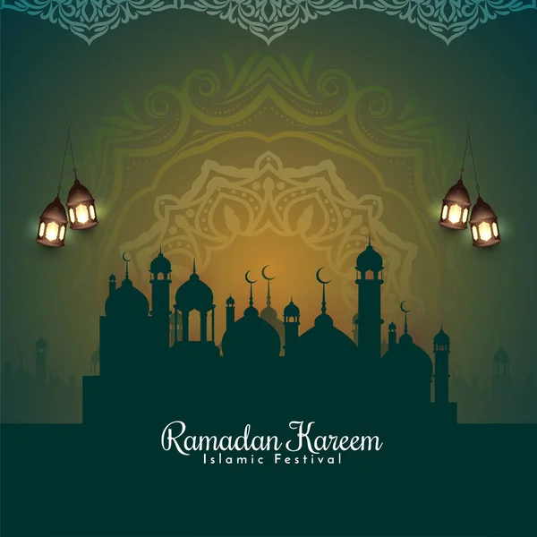 Ramazan Kareem Slami Kültürel Kutlama Arka Plan Tasarım Vektörü — Stok Vektör
