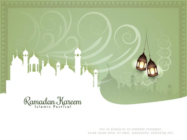 Náboženské Ramadán Kareem Tradiční Islámský Festival Mešita Pozadí Vektor — Stockový vektor