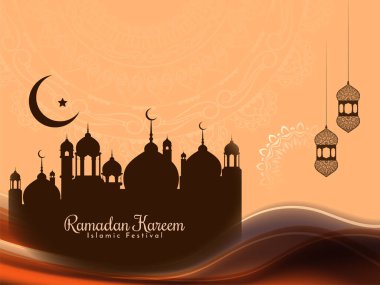 Ramazan Kareem geleneksel İslami festival arka plan tasarım vektörünü karşıladı