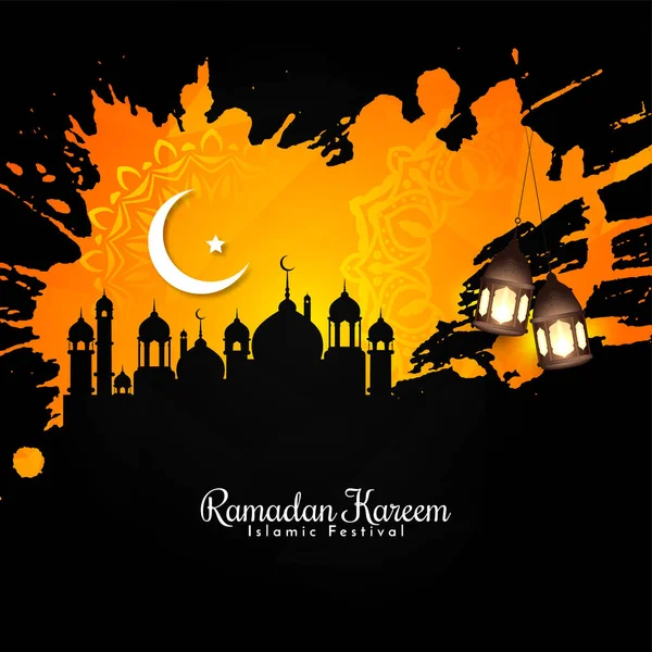 Ramadan Kareem Traditional Islamic Festival Greeting Background Design Vector — Stock Vector