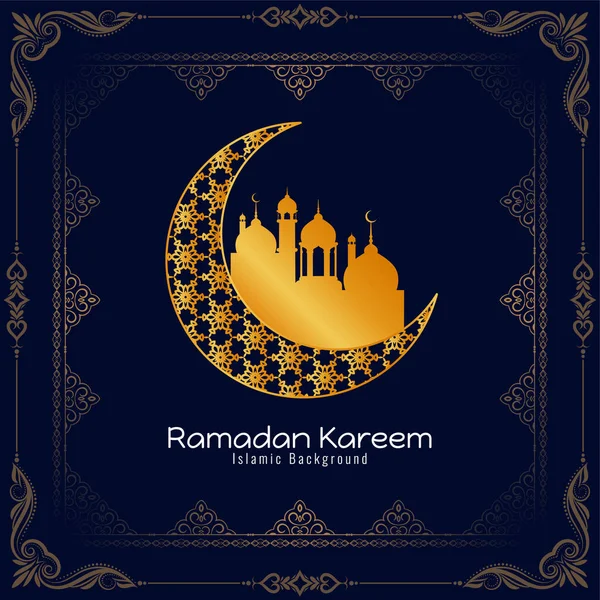 Religieux Ramadan Kareem Fête Islamique Mosquée Fond Vecteur — Image vectorielle