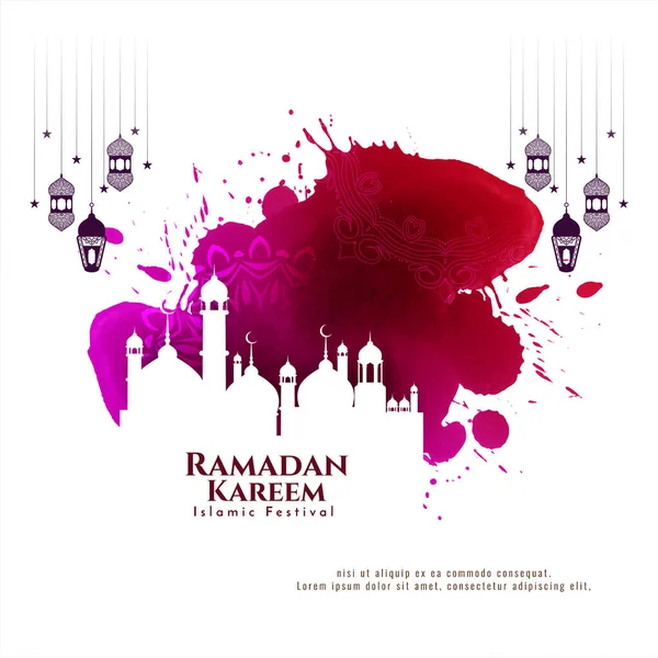 Ramadán Kareem Tradicional Festival Islámico Saludo Vector Diseño Fondo — Vector de stock