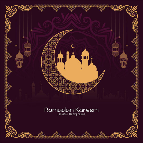 Religious Ramadan Kareem Islamic Festival Mosque Background Vector Vector Graphics