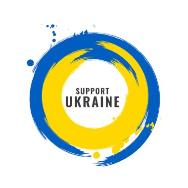 Ukrayna 'daki savaşı durdurun metin dekoratif ülke bayrak tasarım vektörü