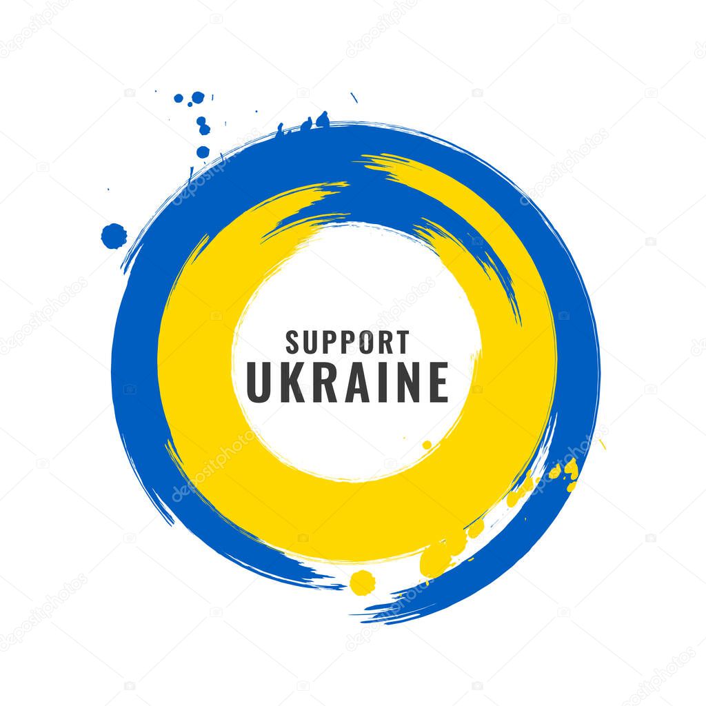 Stop war in Ukraine text decorative country flag design vector